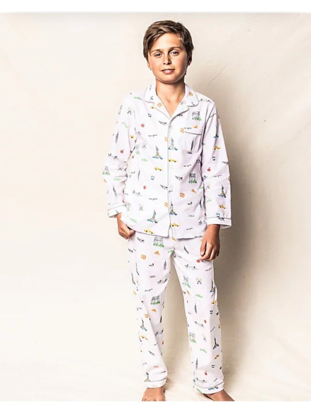 Petite Plume New York Pajama Set Size 10 Kids Flannel Button-Up Sleepwear - Picture 10 of 11